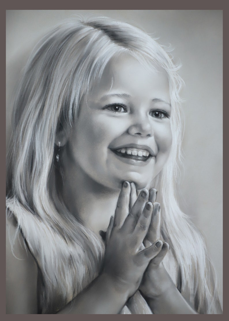 100% Handmade Portrait for your Loved Ones, Personalized Pastel Portrait, Custom Family love gift merged from your photos for Mother's day image 8