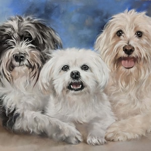 Handmade Family Dog Portrait, Realistic Art for your Loved ones, Pet Dog Illustration from Photos, Commission Art Pets by a Professional ART
