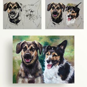 Retrato 100% hecho a mano para tus adorables mascotas, retrato de perro pastel personalizado, retrato de mascota personalizado, regalo de amor fusionado a partir de tus fotos