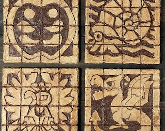 Set of four Ruins of Alph Tiles