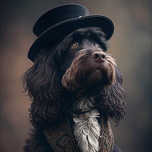 Victorian Gothic Steampunk Animals and Creatures, Victorian Cockapoo Ai Art, Elegant and Cheeky Home Wall Decor Gift Idea