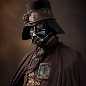 Victorian Gothic Steampunk Star Wars Art, Victorian Darth Vader Ai Art, Elegant and Cheeky Home Wall Decor Gift Idea