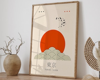 Tokyo Travel Minimal art poster, Authentic home decor gift, Digital Download, Tokyo Wall Art Print