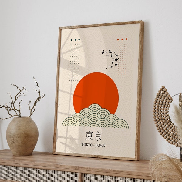 Tokyo Travel Minimal art poster, Authentieke home decor cadeau, Digitale Download, Tokyo Wall Art Print