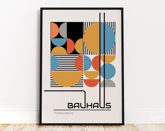 Bauhaus Exhibition Posters, Retro Wall Art, Museum Style Bauhaus Art Print, Minimal Modern Abstract Print, Bauhaus Digital Downloads