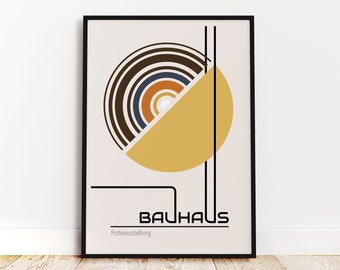 Bauhaus Exhibition Posters, Retro Wall Art, Museum Style Bauhaus Art Print, Minimal Modern Abstract Print, Bauhaus Digital Download