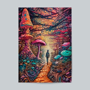 Psychedelic Trippy Nature Mushroom Fantasy Art Print Volume:8 Fantasy Spiritual Retro Home Wall Decor Gift Idea