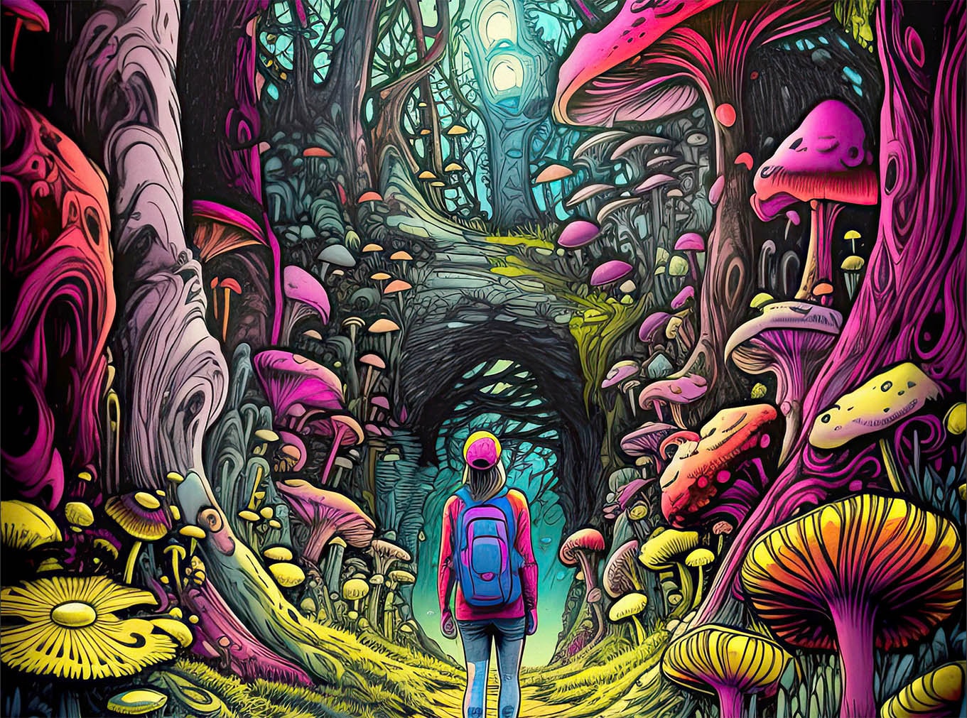 Psychedelic Trippy Nature Mushroom Fantasy Art Print Volume:7 Fantasy ...
