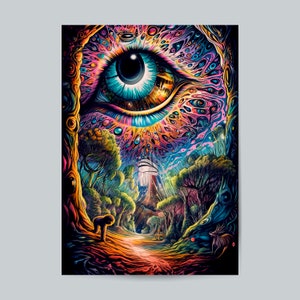 Psychedelic Trippy Nature Mushroom Fantasy Art Print Volume:6 Fantasy Spiritual Retro Home Wall Decor Gift Idea
