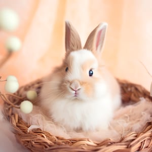 Cute Baby Bunny Photography,  Easter Bunny AI Art, Printable Wall Art Set, Bunny Nursery Digital Download Baby Shower Gift Kids Wall Decor