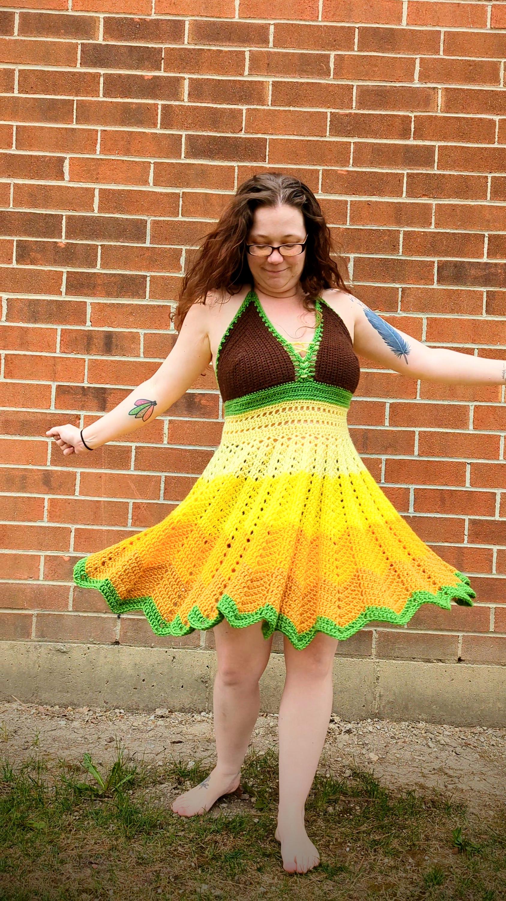 crochet sunflower dress Sunflower Crochet Dress Pattern PDF, Granny Square Baby Dress, Toddler & Girls Crochet Pattern, 4 Languages, Size Variations Available