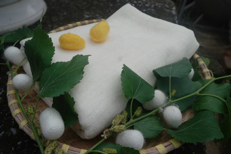 2 Layers Bath Towel Mulberry Silk Natural Organic Pure Silk