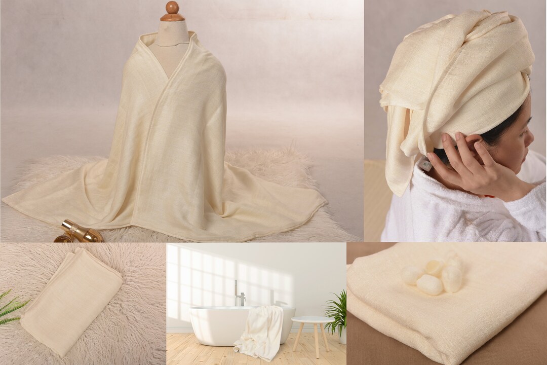 2 Layers Bath Towel Mulberry Silk Natural Organic Pure Silk