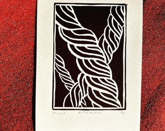 Linocut "Over the course of May"