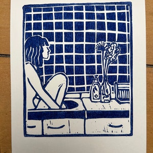 Linocut In the sink, Quimper image 2