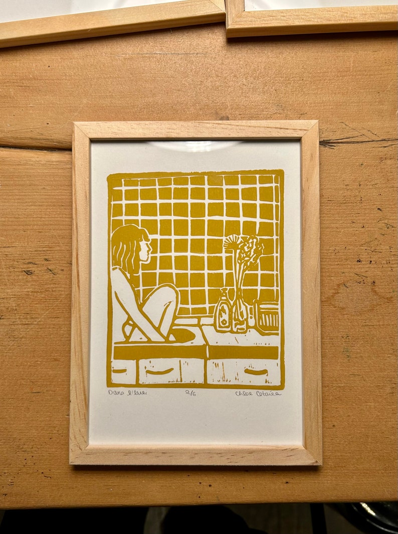 Linocut In the sink, Quimper image 5