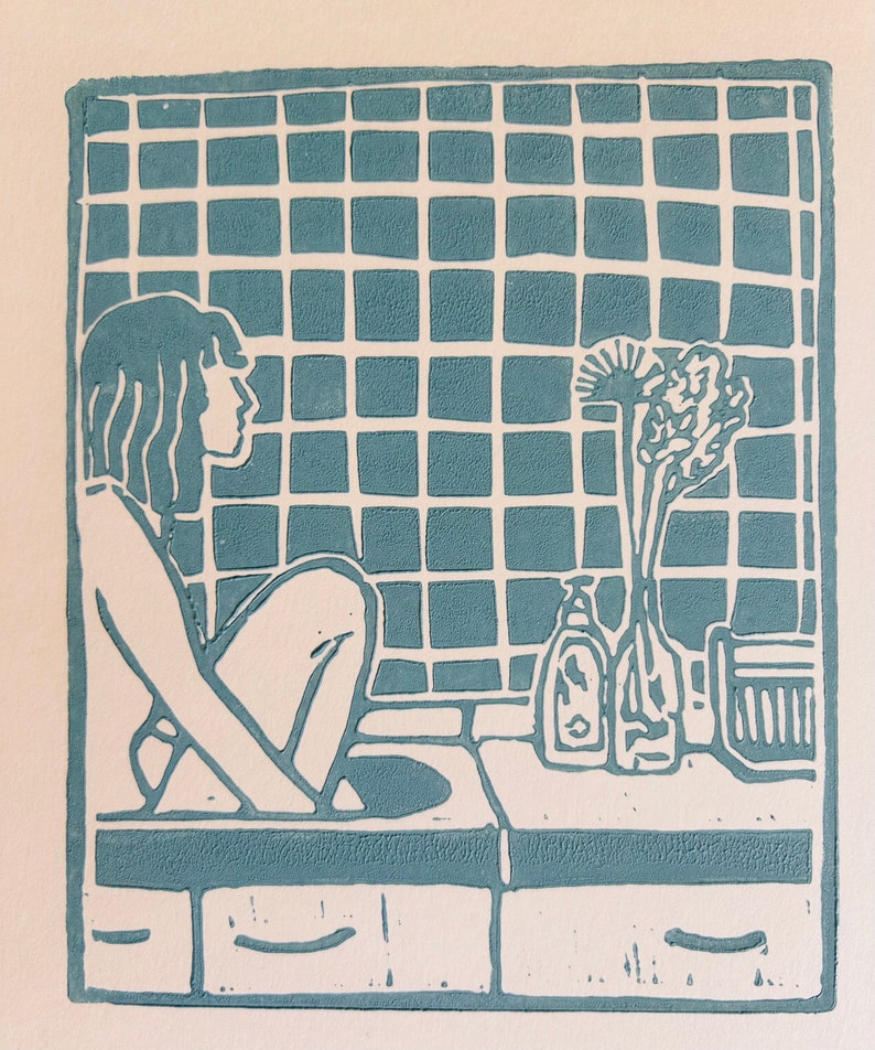 Linocut In the sink, Quimper image 3