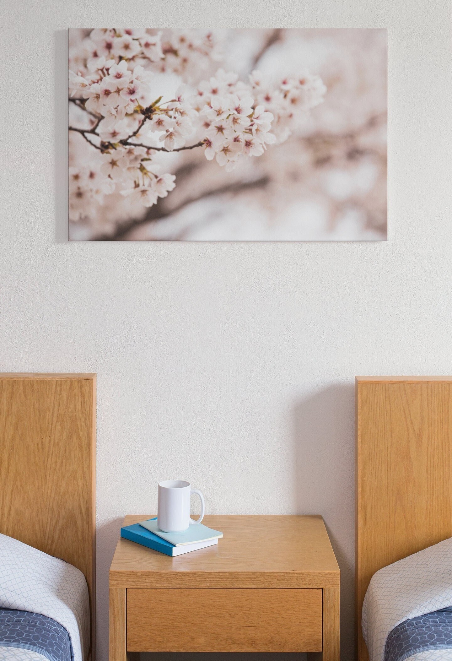 Tableau Branche Cerisier Japonais, Toile Sakura Tableau Japanese Cherry Tree Canva, Livraison Gratui