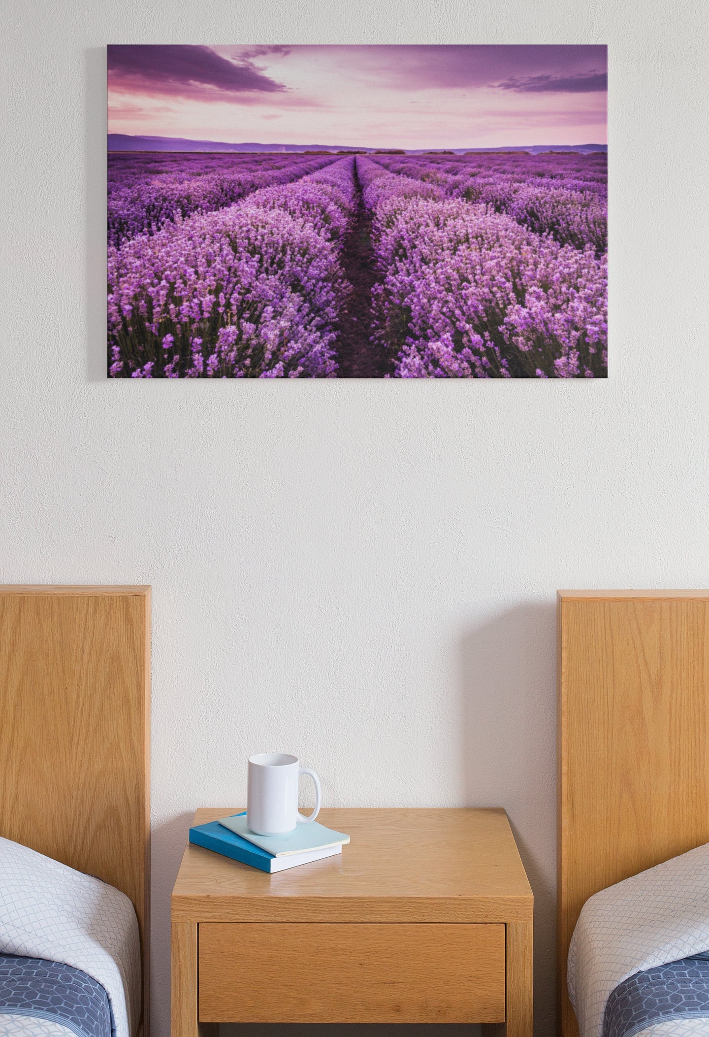Tableau Paysage Lavande, Tableau Champ de Lavande Provence, Field Canvas Photo Print, Landscape Wall