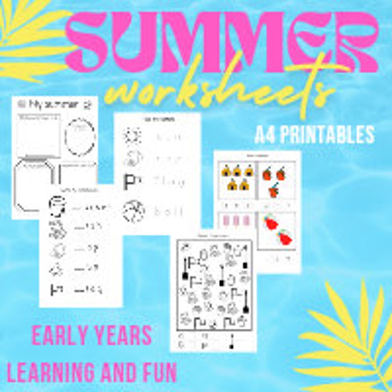 Summer Activity Worksheets, Early Years Printable (digital Download) - Etsy