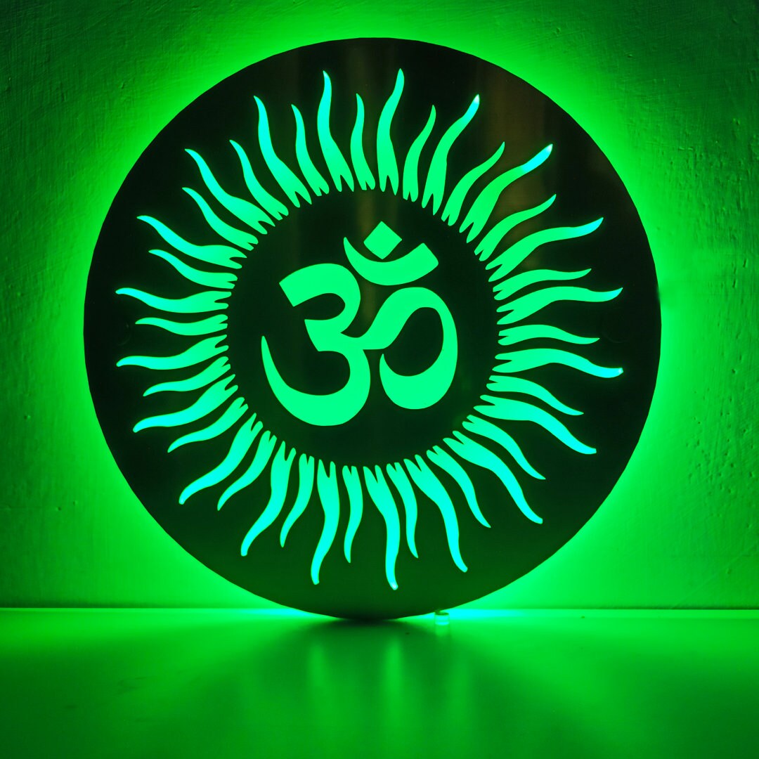 Om Symbol for Home Temple Hinduism Aum Symbol Decor With LED Lights 16