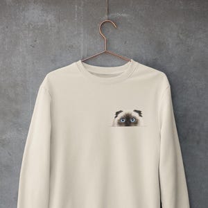 Cat Sweatshirt, Cut Cat Lover design, Peekaboo Cat Sweater, Cat mom shirt, Ragdoll, Himalayan Cat