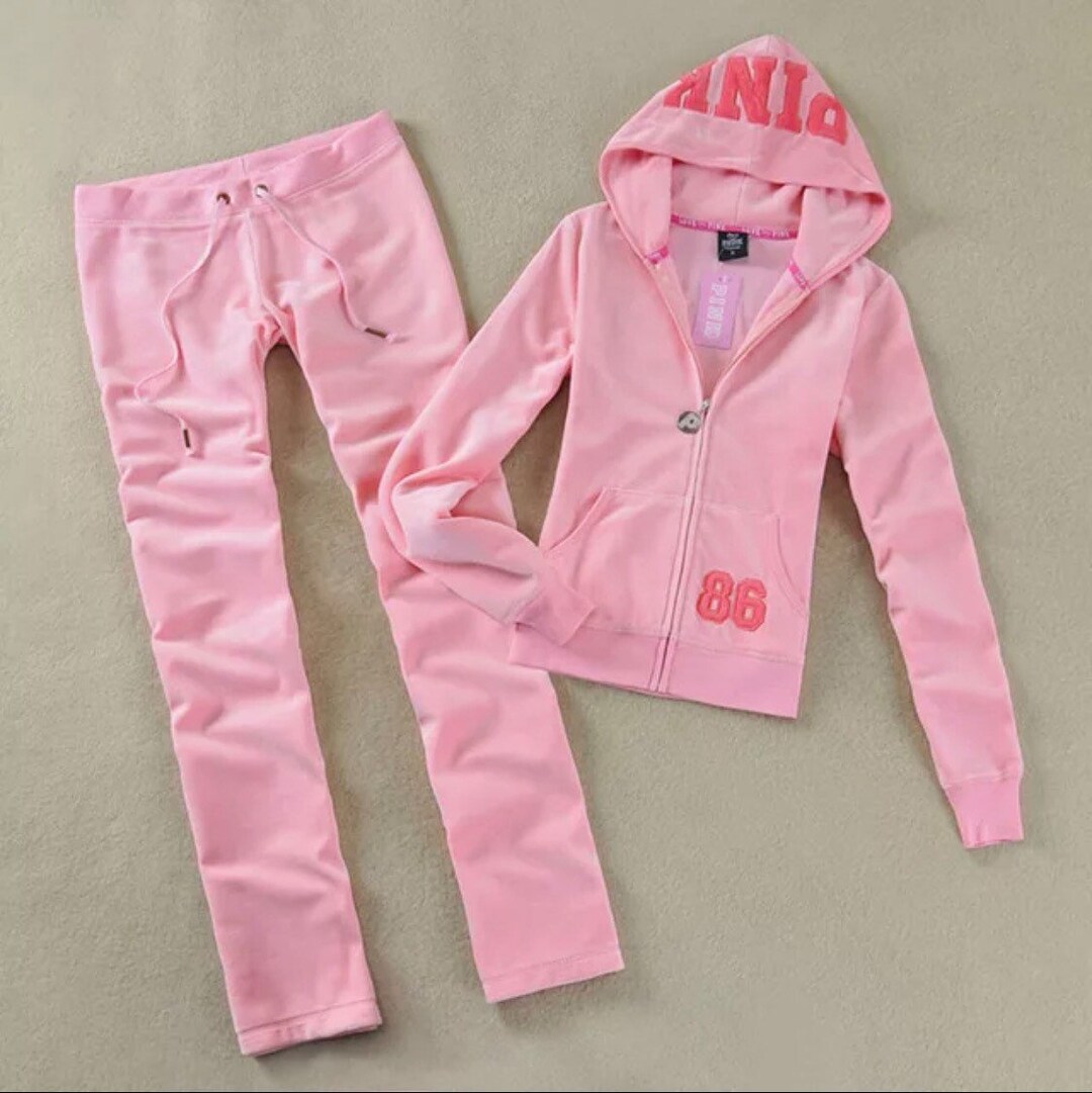 Victorias Secret Pink Tracksuit Y2K Cyber Y2K Comfy Velour Etsy