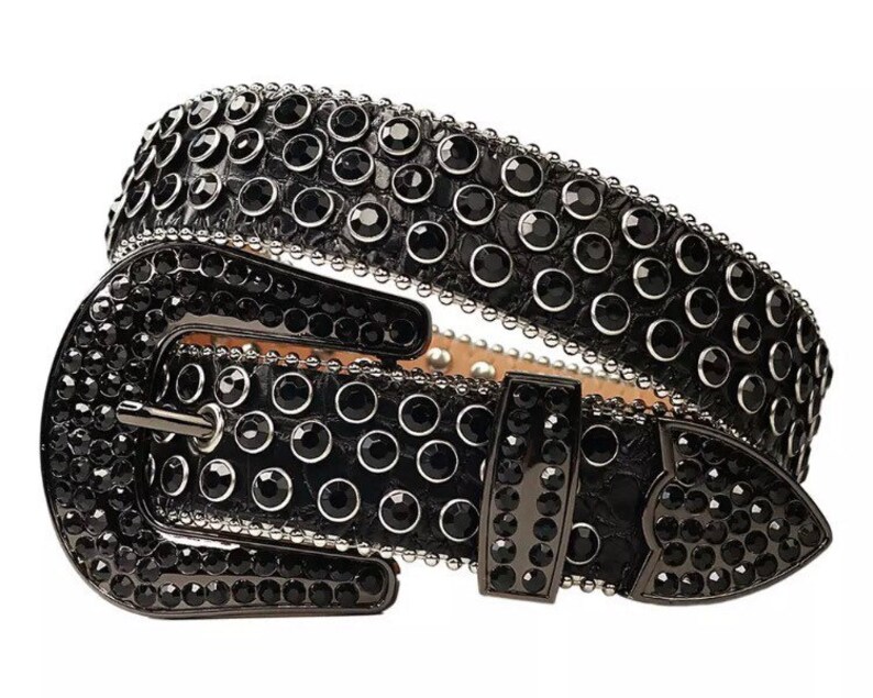 Y2k Rhinestone Belt Studded Belt Bb Simon Inspired Etsy Norway