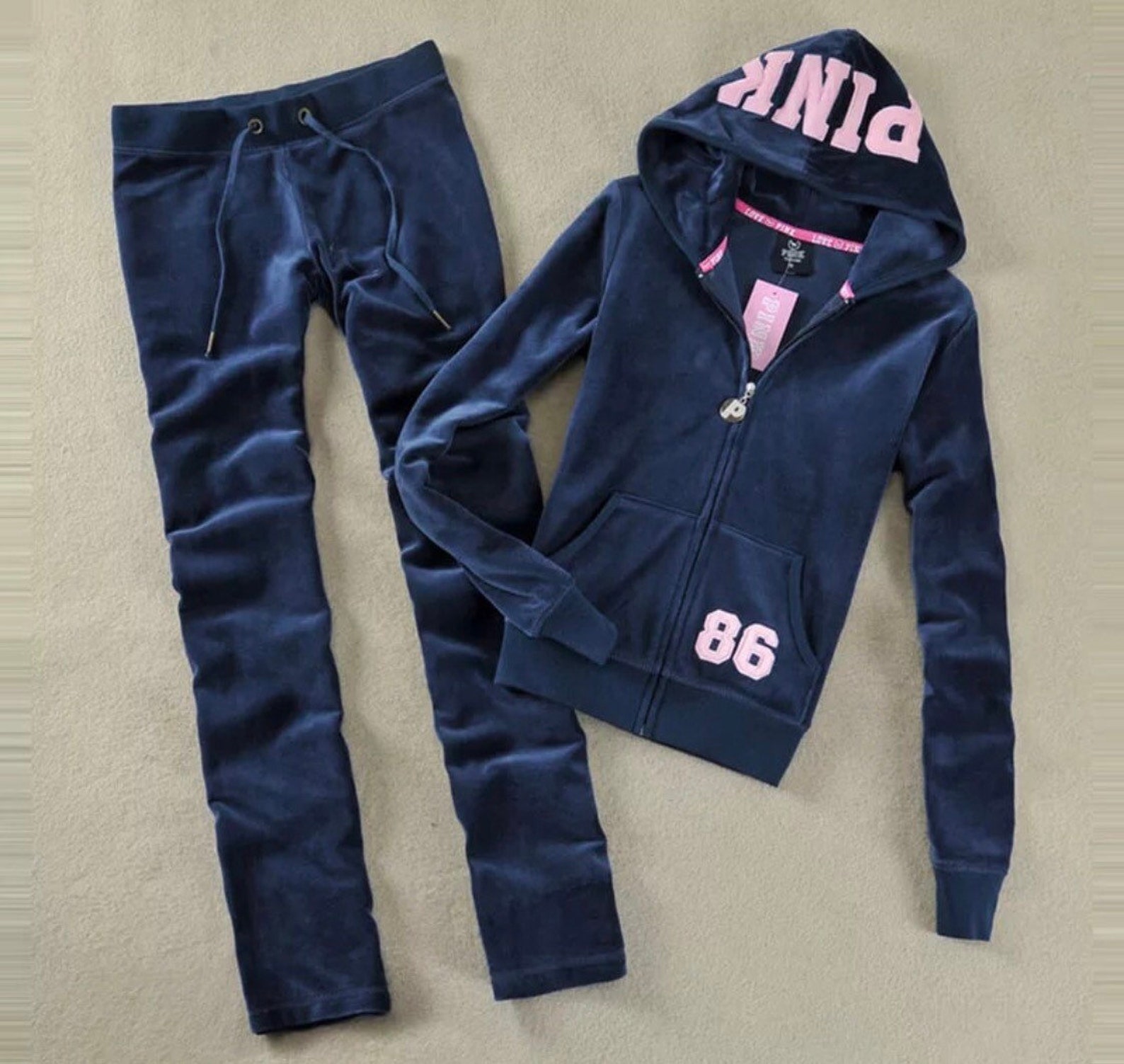Victorias Secret Pink Tracksuit Y2K Cyber Y2K Comfy Velour Etsy