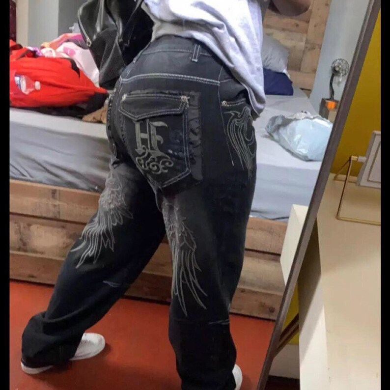 Baggy Jeans Y2k Skateboard Denim Pants Streetwear Etsy New Zealand
