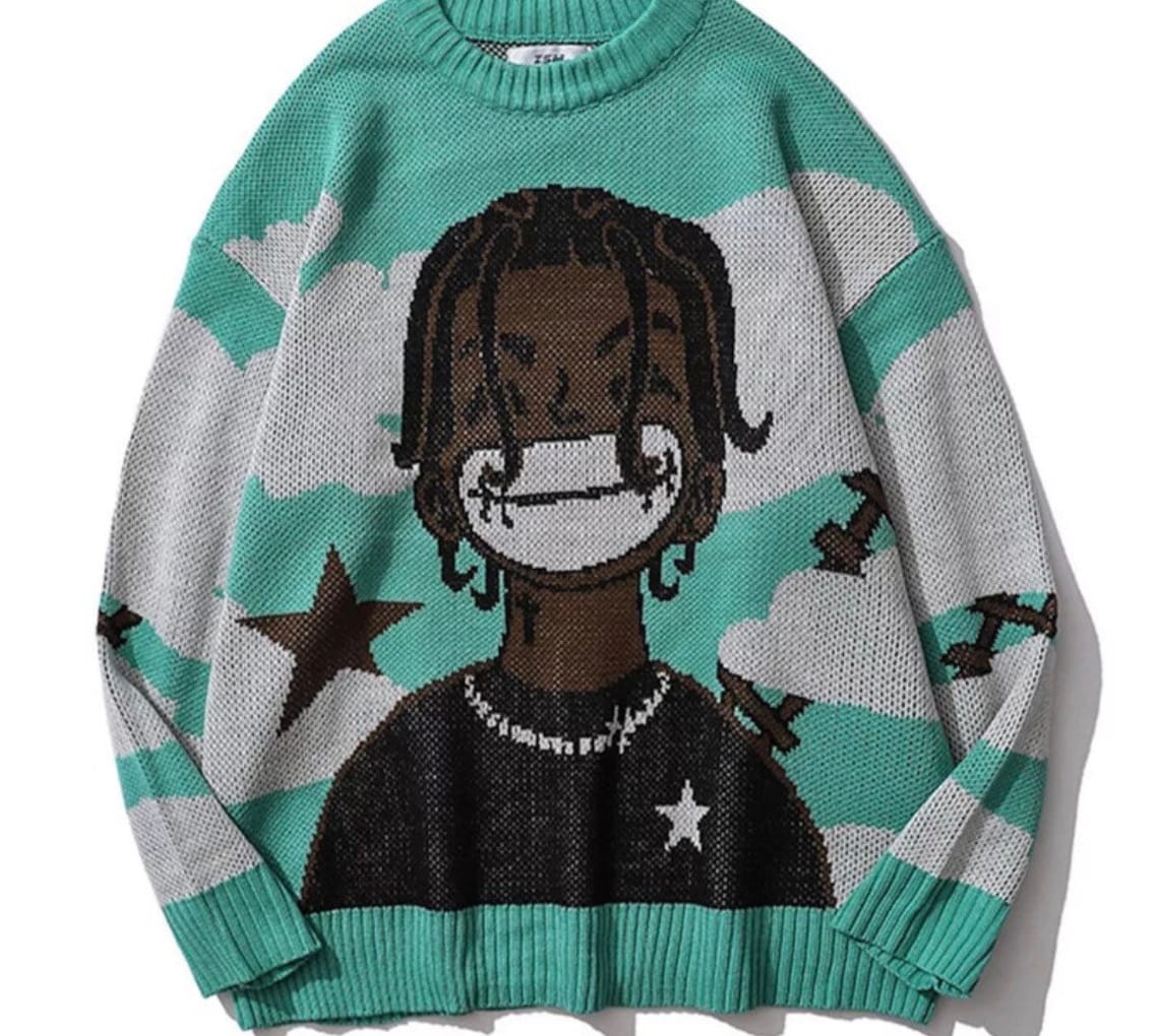 Playboi Carti Knitted Sweater Vamp Y2K Cyber Street Wear Etsy