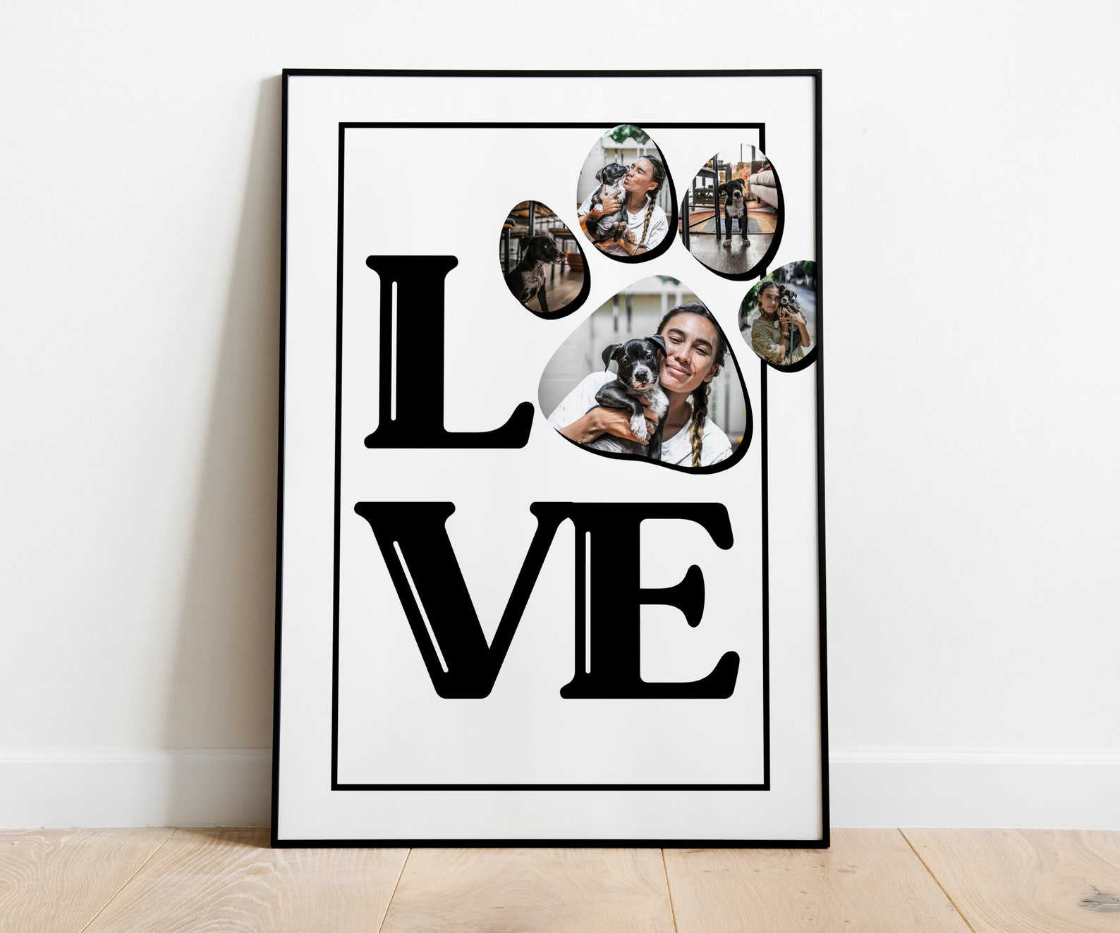 LOVE With PAW PRINT Photo Collage Canva Template Printable Etsy amazon-pet-scrapbook-pet-memorial-book-custom-pet-gift-paw