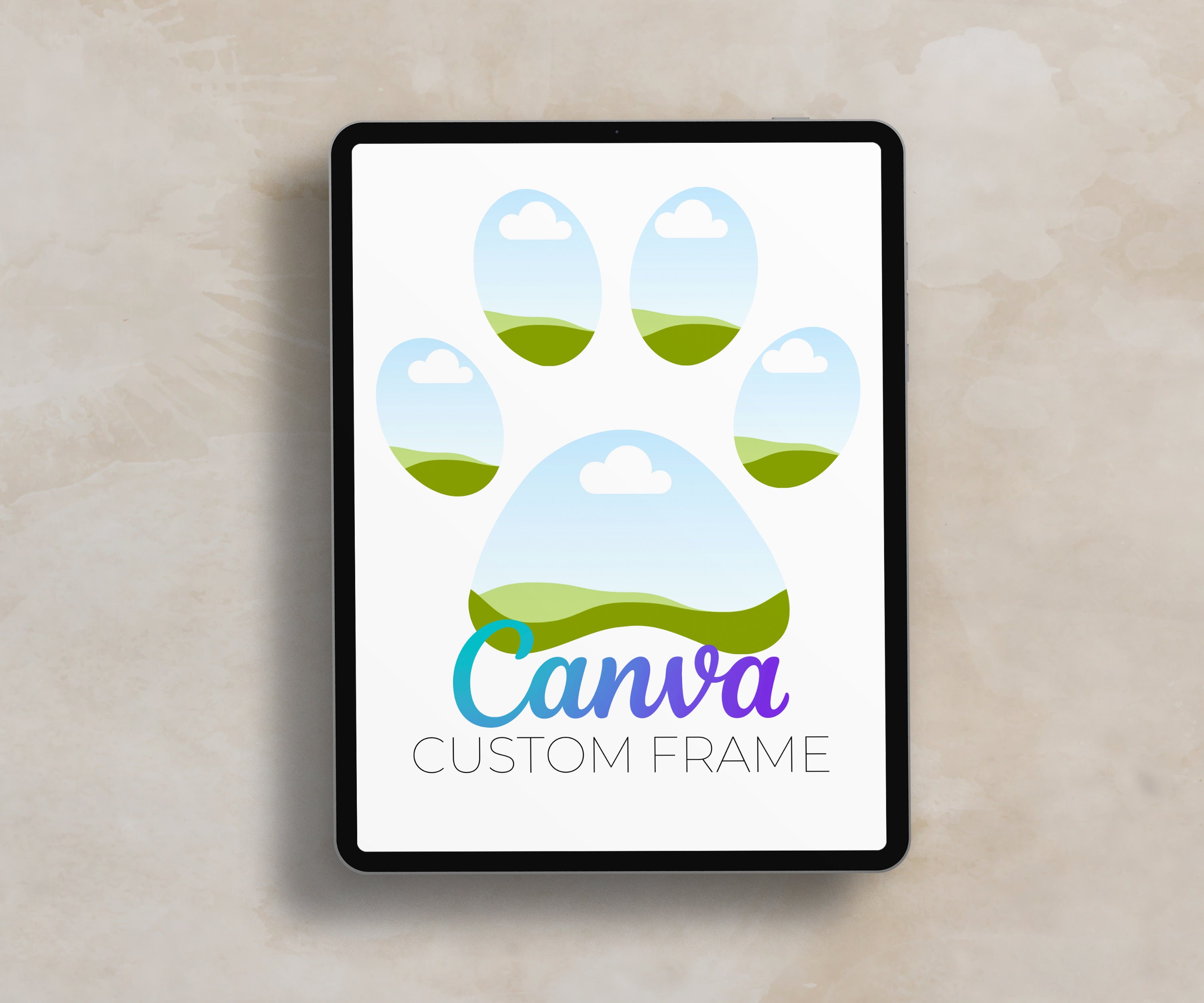 PAW PRINT Canva Frame Add Your Own Photo or Pattern Fully - Etsy UK