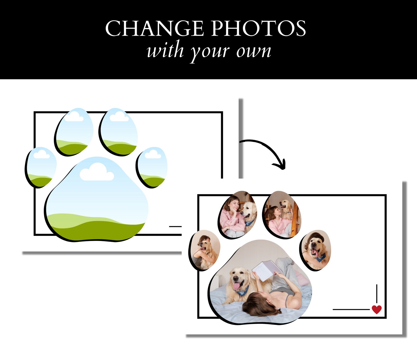 PAW PRINT Photo Collage Canva Template Printable Etsy paw-print-photo-collage-canva-template-printable-etsy