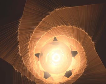 Mandala cosmique – Sculpture lumineuse originale, impression giclée | Art géométrique