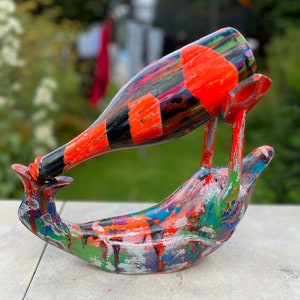 Drunk Duck wine bottle holder, contemporary wine bottle holder, contemporary centrepiece, gift for wine lover, street art sculpture, pop art