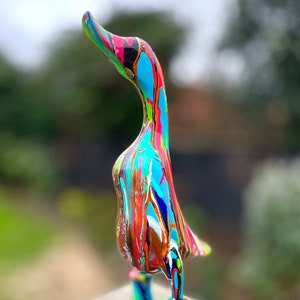 Customisable abstract duck sculpture, colourful sculpture, modern room decor, painted sculpture, street art figurine, contemporary statue