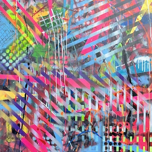 大きなオリジナル絵画、現代アート、抽象画、オリジナルモダンアート、現代抽象アートワーク、抽象ウォールアート