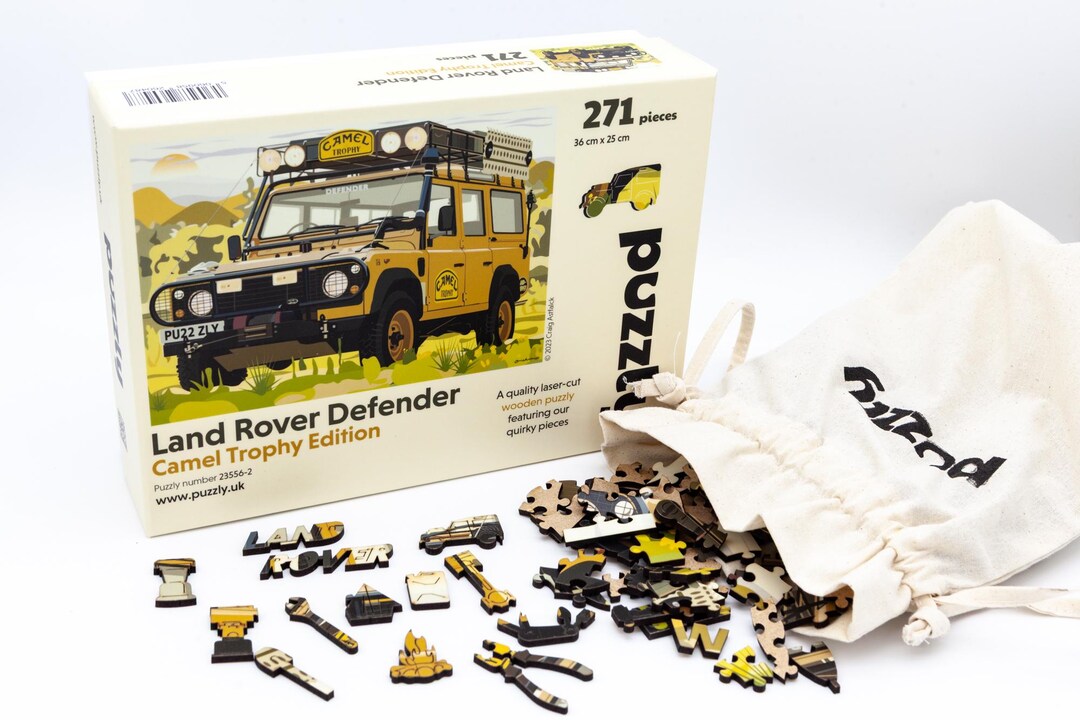 Land Rover Defender Jigsaw Puzzle. A Wooden Puzzle With Character ...
