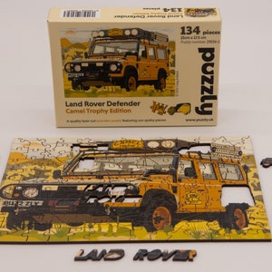 Land Rover Defender Wooden Jigsaw Puzzle, Camel Trophy Edition. With ...