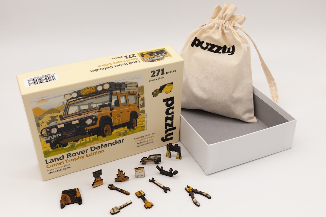 Land Rover Defender Wooden Jigsaw Puzzle, Camel Trophy Edition. With ...