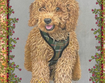 Cavapoo Chien Rose Floral Animal Personnalisées Carte D'Anniversaire Cavapoo Chien Rose Floral Animal Personnalisées Carte D'Anniversaire