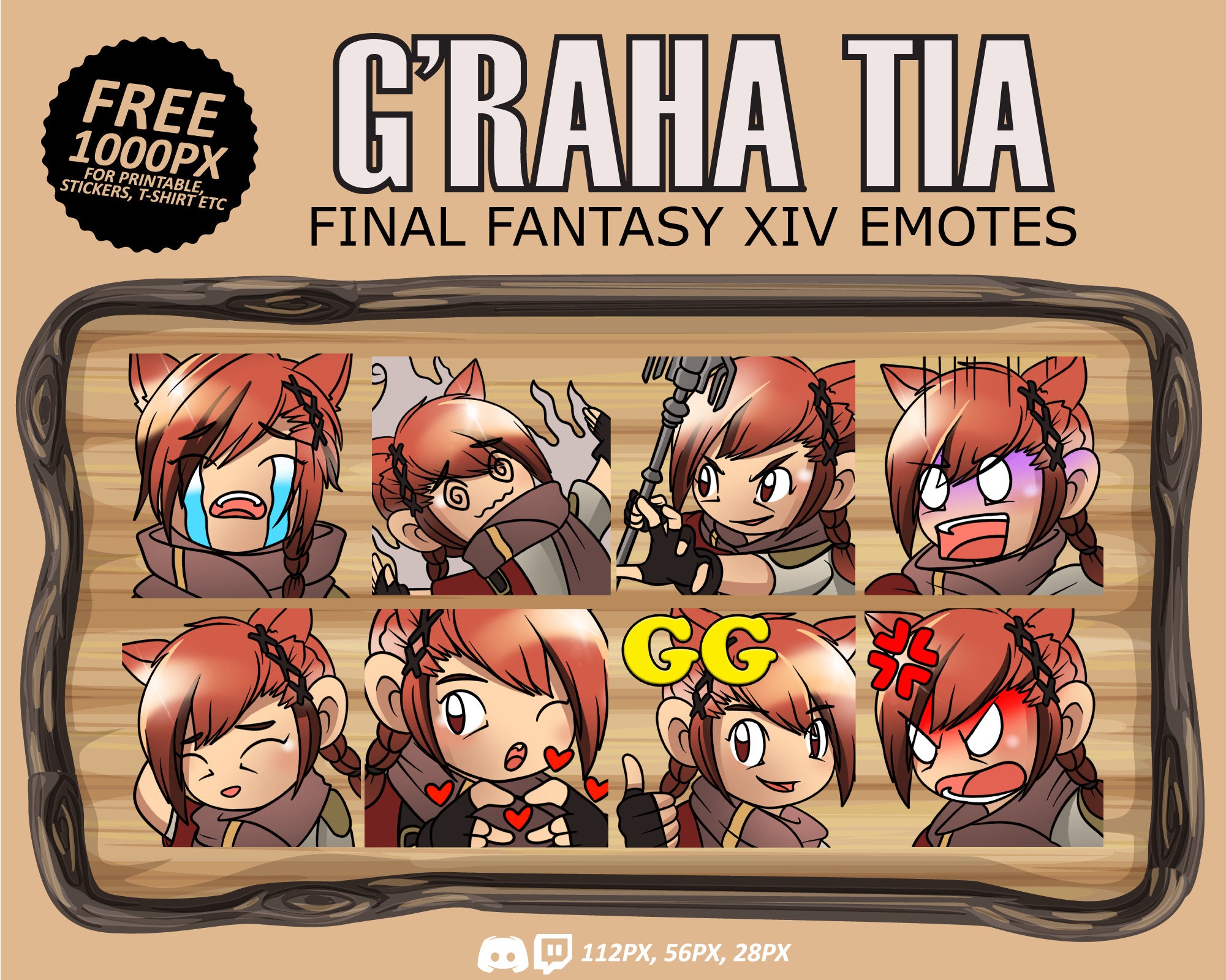 G'raha Tia Emotes Final Fantasy XIV Emotes G'raha Etsy Australia