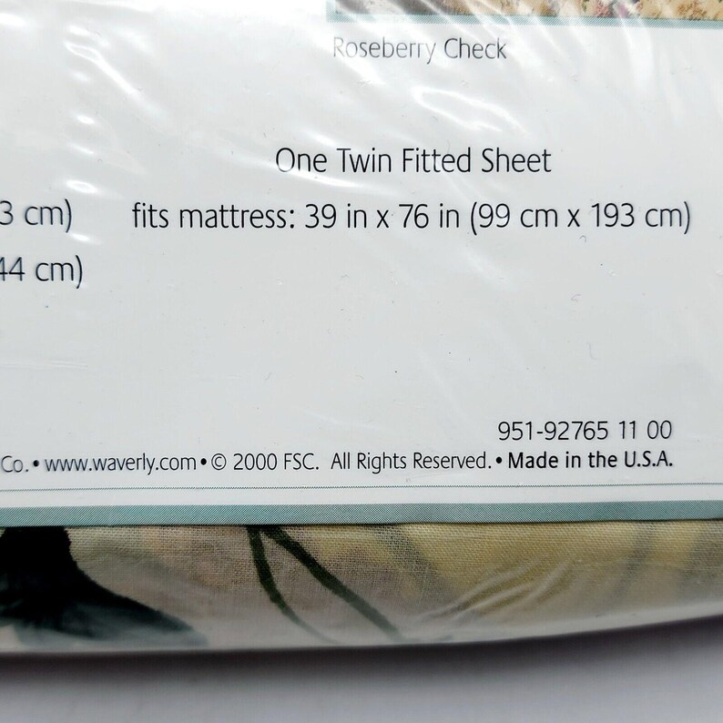 Waverly Garden Room Twin Sheet Set Roseberry Floral Roses Shabby Chic ...