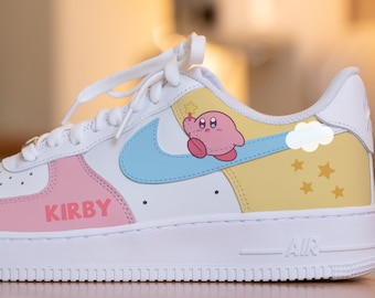 Custom Kirby Nike Air Force 1, HandPainted Game Custom Nike AF1 Sneakers, The Nike Air Force 1, Customize AF1s Gift, Birthday Wedding Gift