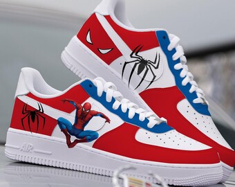 Custom Spiderman Nike Air Force 1 Shoes, HandPainted Spider-Man Nike AF1 Sneakers, The Nike Air Force 1, Customize AF1s Birthday Gift