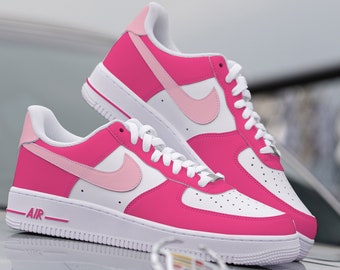 Custom Hot Pink Nike Air Force 1, HandPainted Pink Custom Nike AF1 Sneakers,The Nike Air Force 1,Customize AF1s Gift, Birthday Wedding Gift