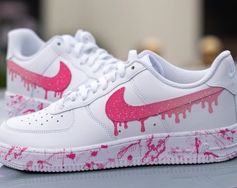 Custom Gradient Pink Nike Air Force 1 Shoes, HandPainted Drip Nike AF1 Sneakers, The Nike Air Force 1, Customize Pink AF1s, Birthday Gift