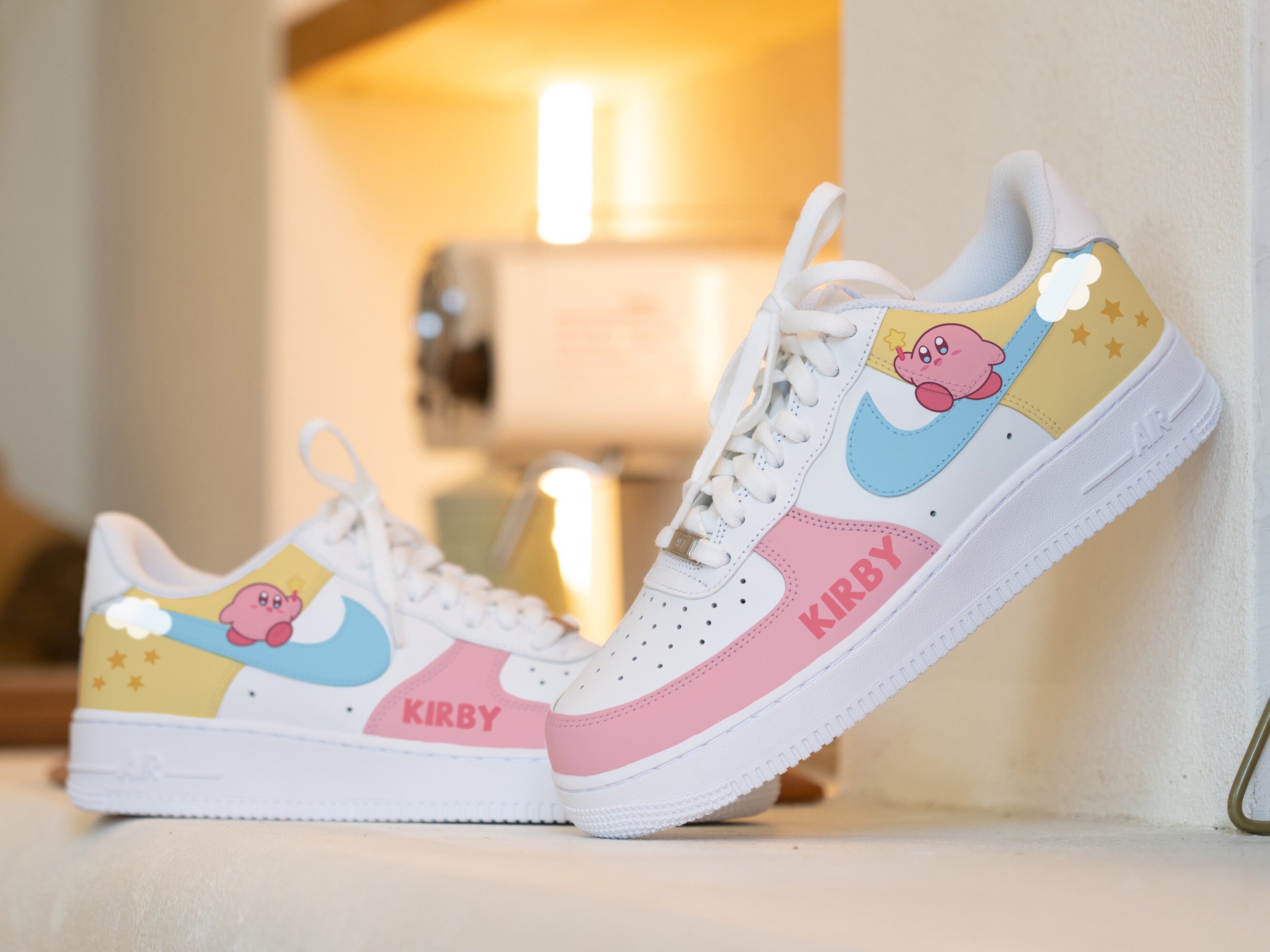 Custom Kirby Nike Air Force 1 Handpainted Game Custom Nike AF1