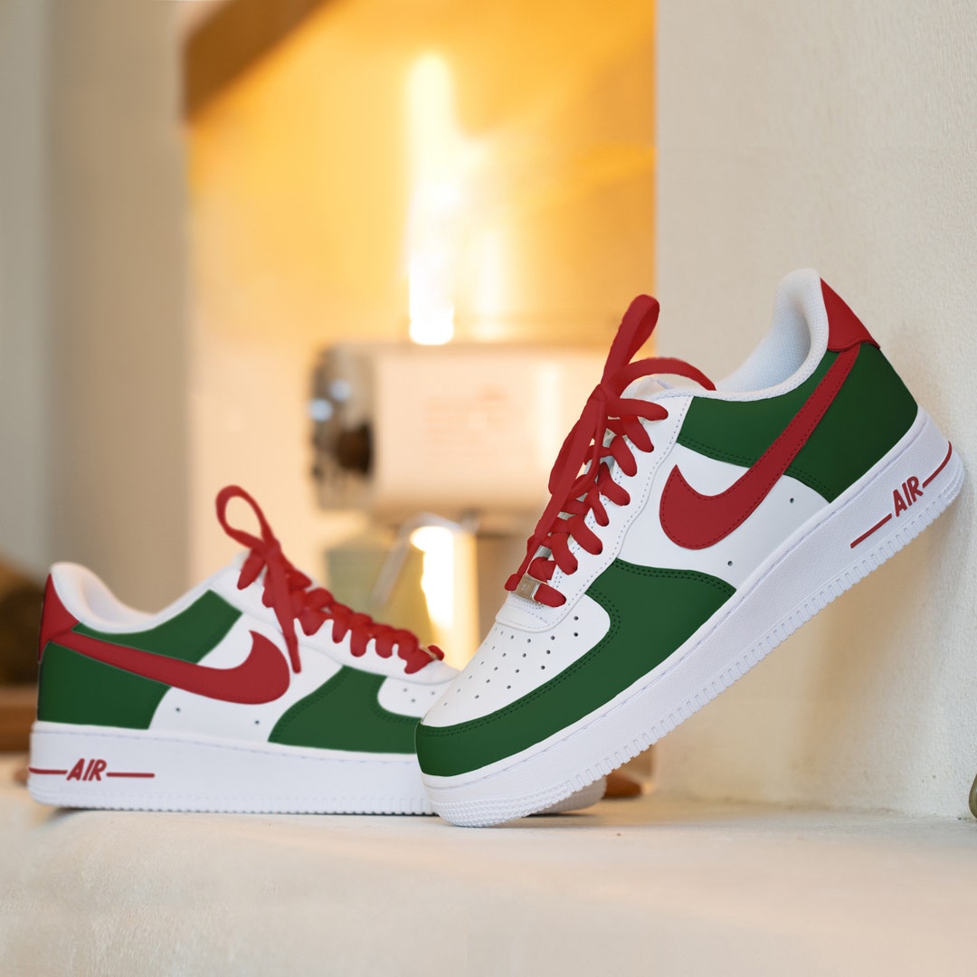 custom red and white af1